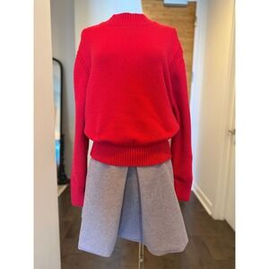 MARE MARE Anthropologie Red Brown Twofer Knit Mock Neck Long Sleeve Dress Size M